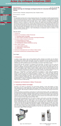 Site des actes du colloque Initiatives 2005. Exemple de communication (début)